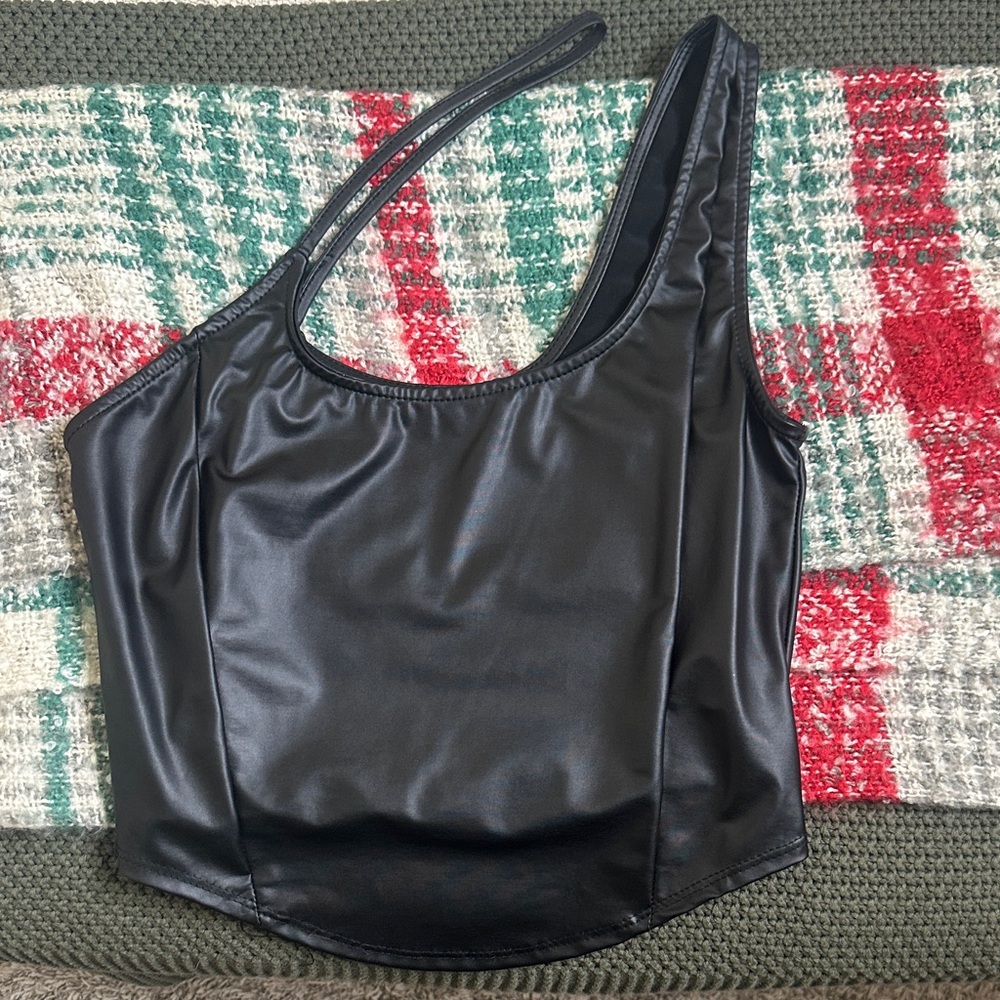 Fashion Nova Glossy Black Camisole